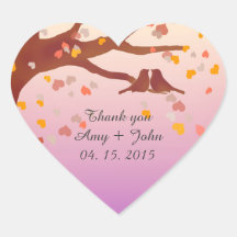 Amantes de roble corazón confetti amor pegatina1