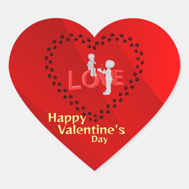 Pegatina En Forma De Corazón Amantes del gato (Anverso)