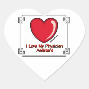 Pegatina En Forma De Corazón Amar a mi asistente médico