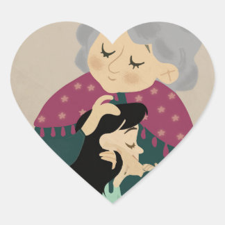 Pegatina En Forma De Corazón Amar a tu querida abuela