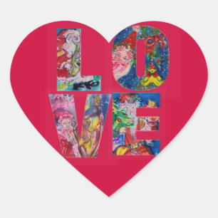 PEGATINA EN FORMA DE CORAZÓN AMAR EL CORAZÓN FIESTA DE SANTA XMAS MUSICAL