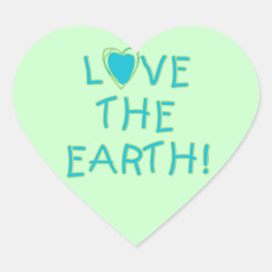 Pegatina En Forma De Corazón Amar el medio ambiente terrestre