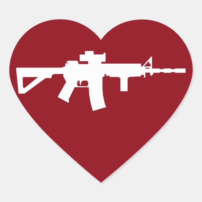 Pegatina En Forma De Corazón Amar mis armas (Anverso)
