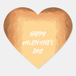 Pegatina En Forma De Corazón Amarillo - El día de San Valentín marrón