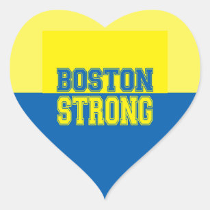 Pegatina En Forma De Corazón Amarillo fuerte y azul del regalo de Boston