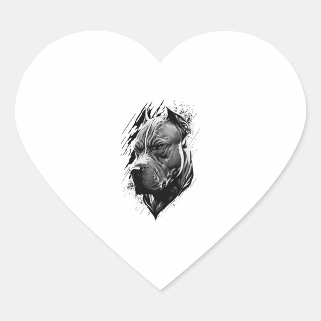 Pegatina En Forma De Corazón American Staffordshire Terrier (Anverso)