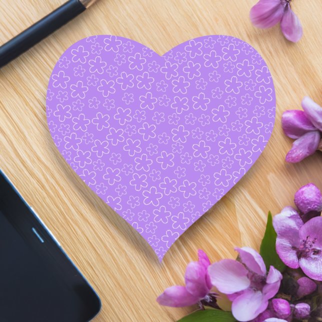 Pegatina En Forma De Corazón Amethyst Blossom (Amethyst Blossom Heart Sticker)