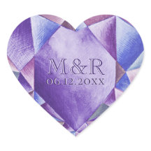 Amethyst Watercolor Heart 33° Aniversario Boda