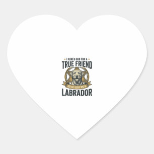 Pegatina En Forma De Corazón Amigo Verdadero Labrador Diseño Vintage Amante de