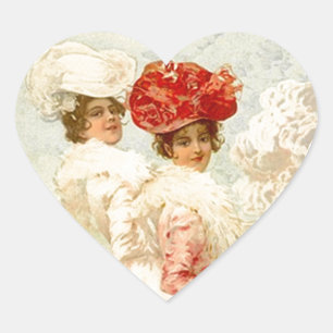 Pegatina En Forma De Corazón Amigos preciosos de la ropa del Victorian del