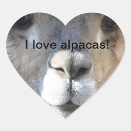 Pegatina En Forma De Corazón ¡Amo a alpacas!