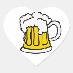 Pegatina En Forma De Corazón ¡Amo a BEER! Pinta espumosa de brea
