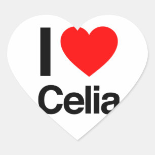 Pegatina En Forma De Corazón amo a celia