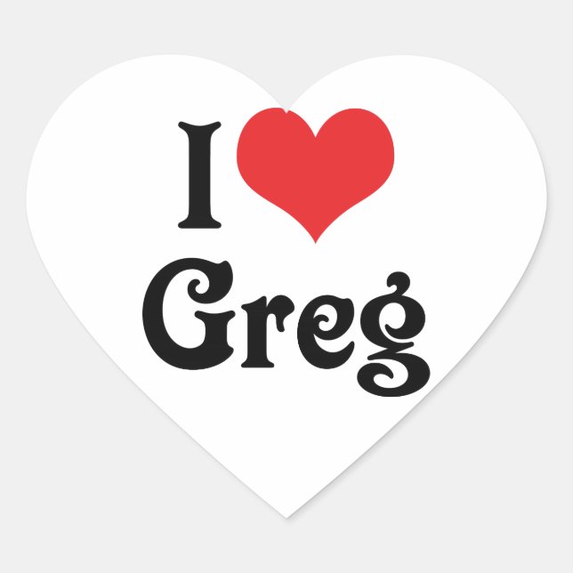 Pegatina En Forma De Corazón Amo a Greg (Anverso)