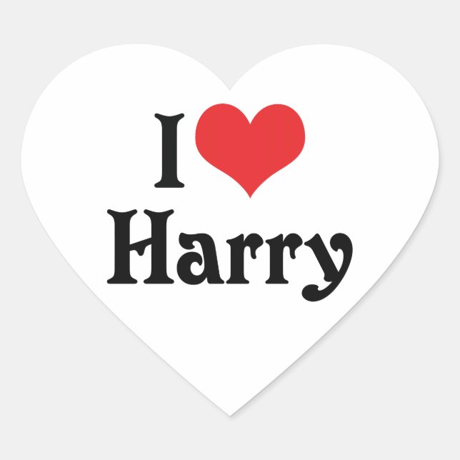 Pegatina En Forma De Corazón Amo a Harry (Anverso)
