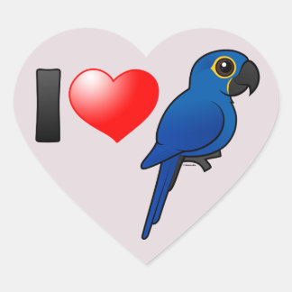 Pegatina En Forma De Corazón Amo a Hyacinth Macaws
