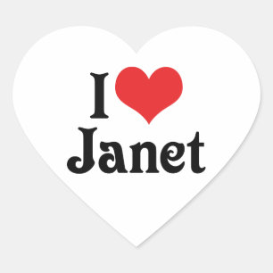 Pegatina En Forma De Corazón Amo a Janet