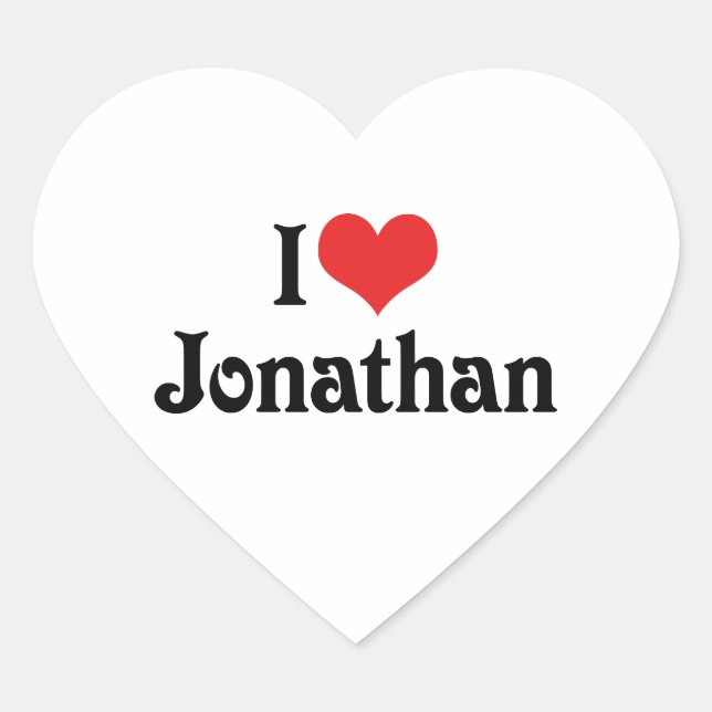 Pegatina En Forma De Corazón Amo a Jonathan (Anverso)