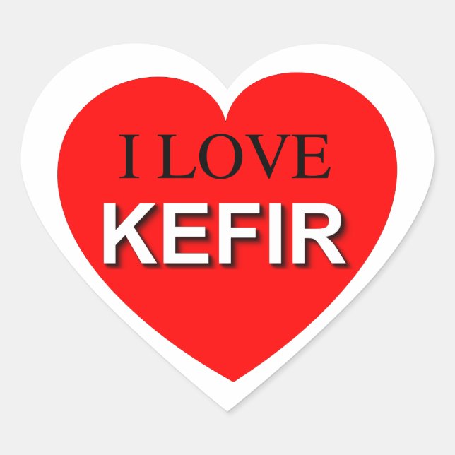 Pegatina En Forma De Corazón Amo a Kefir (Anverso)