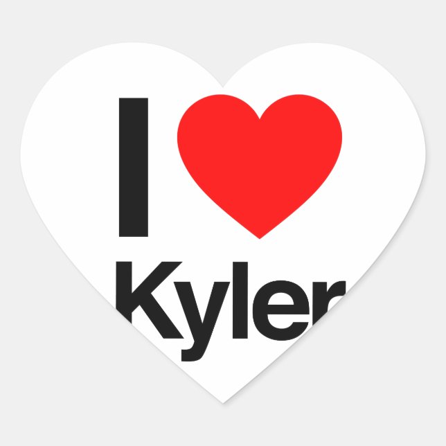 Pegatina En Forma De Corazón amo a kyler (Anverso)