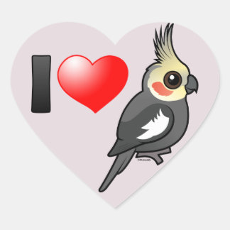 Pegatina En Forma De Corazón Amo a las Cockatiels