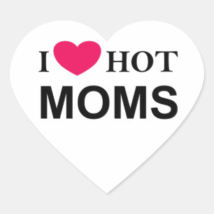 Pegatina En Forma De Corazón Amo a las mamás calientes, amo a las mamás calient