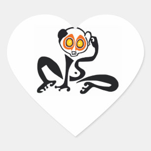 Pegatina En Forma De Corazón Amo a LORISES Lentos - Vida silvestre - animal en