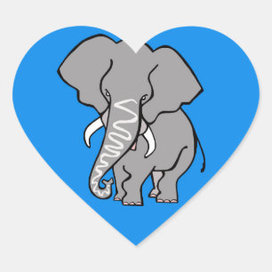 Pegatina En Forma De Corazón Amo a los ELEFANTES - Vida salvaje - Naturaleza - 