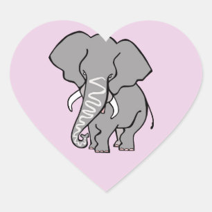 Pegatina En Forma De Corazón Amo a los ELEFANTES - Vida salvaje - Naturaleza -