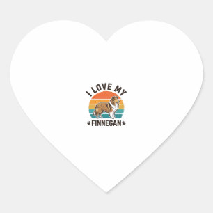 Pegatina En Forma De Corazón Amo a mi diseño de camiseta con el nombre de perro