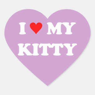 Pegatina En Forma De Corazón Amo a mi gatito