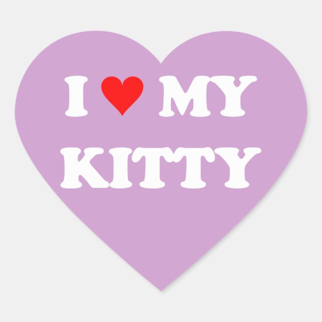 Pegatina En Forma De Corazón Amo a mi gatito (Anverso)