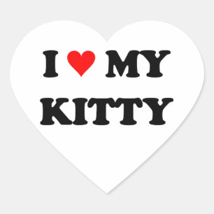 Pegatina En Forma De Corazón Amo a mi gatito
