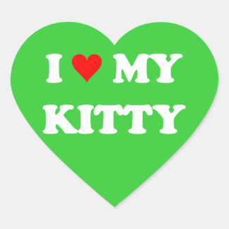 Pegatina En Forma De Corazón Amo a mi gatito