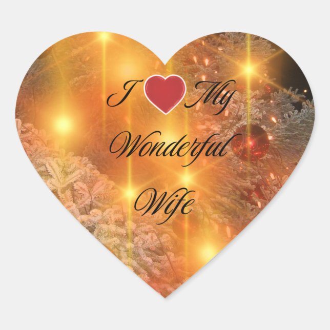 Pegatina En Forma De Corazón Amo A Mi Maravillosa Mujer (Anverso)