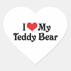 Pegatina En Forma De Corazón Amo a mi oso de peluche