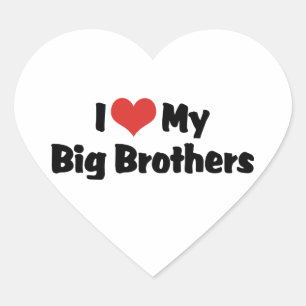 Pegatina En Forma De Corazón Amo a mis hermanos mayores