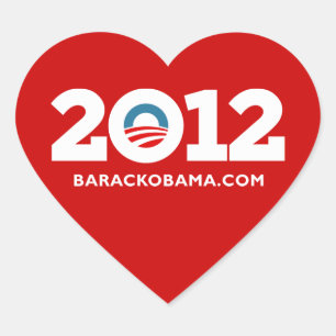 Pegatina En Forma De Corazón Amo a Obama 2012