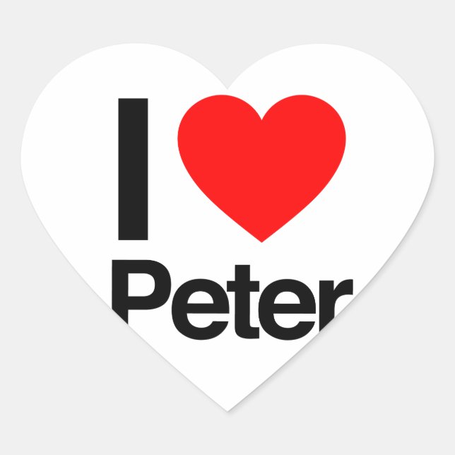 Pegatina En Forma De Corazón amo a peter (Anverso)