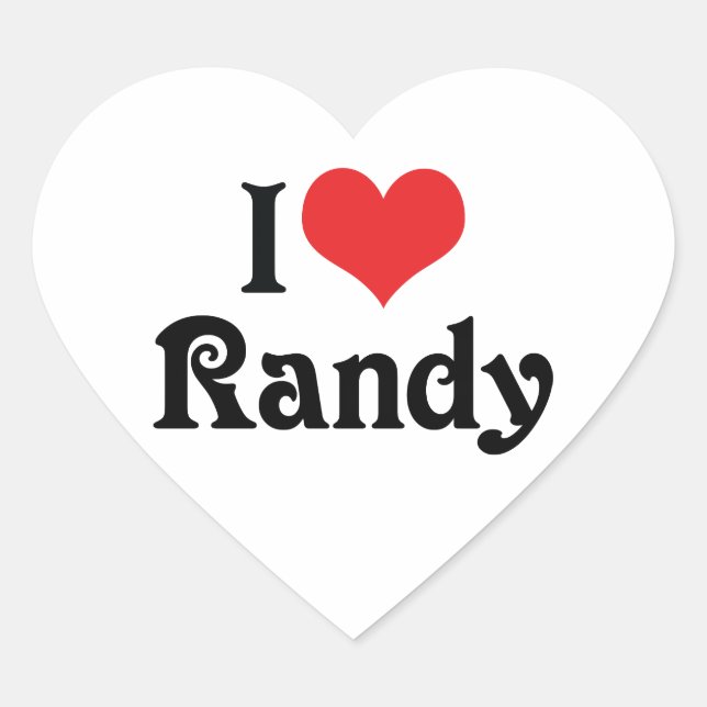 Pegatina En Forma De Corazón Amo a Randy (Anverso)