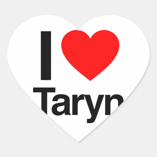 Pegatina En Forma De Corazón amo a taryn (Anverso)