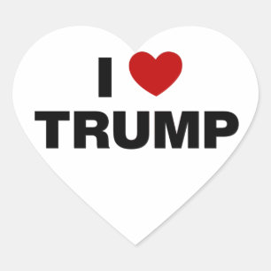 Pegatina En Forma De Corazón Amo a Trump