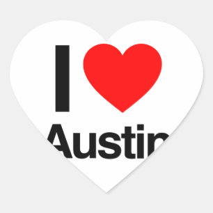 Pegatina En Forma De Corazón amo austin