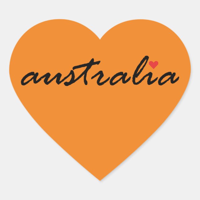 Pegatina En Forma De Corazón Amo Australia (Anverso)