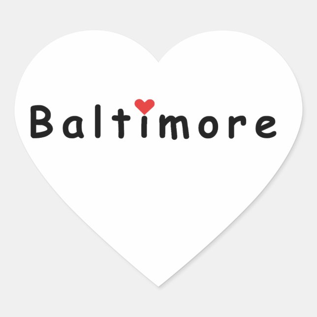 Pegatina En Forma De Corazón Amo Baltimore (Anverso)