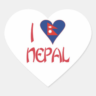 Pegatina En Forma De Corazón Amo (Bandera nepali en forma de corazón) Nepal