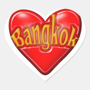 Pegatina En Forma De Corazón Amo Bangkok