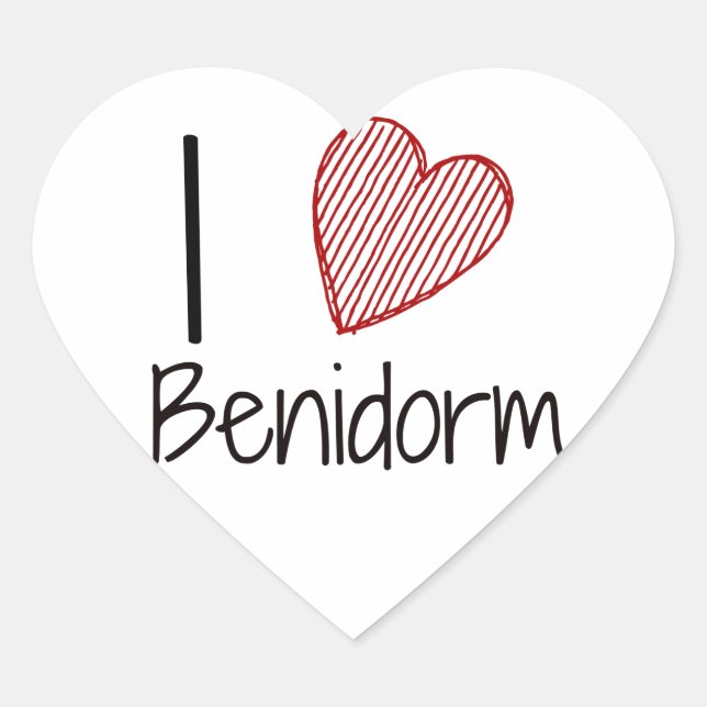 Pegatina En Forma De Corazón Amo Benidorm (Anverso)