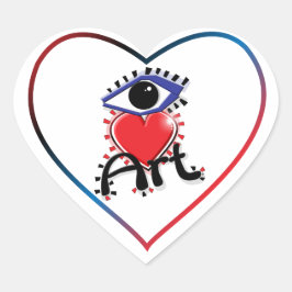 PEGATINA EN FORMA DE CORAZÓN AMO EL ARTE