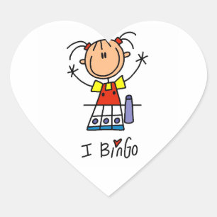 Pegatina En Forma De Corazón Amo el Bingo